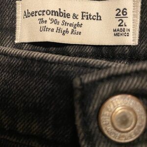 Abercrombie & Fitch Dark Gray '90s Straight Jeans Size 2 Long